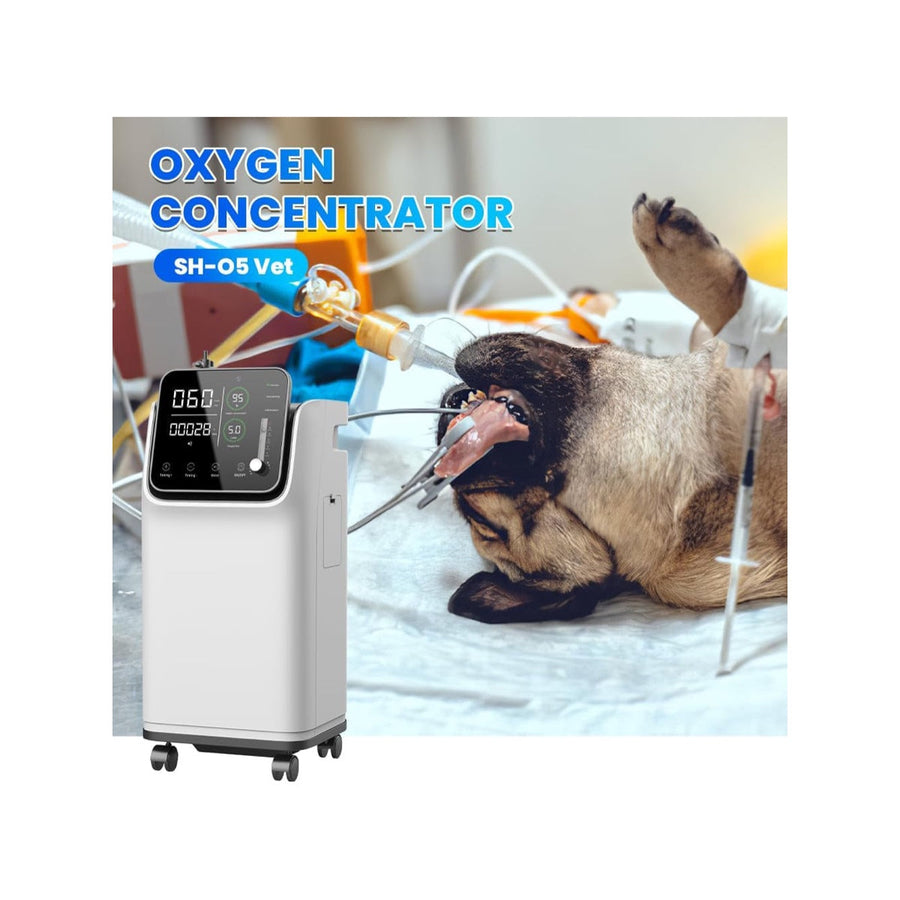 Vet Oxygen Concentrator SH-O5 — 93%, 0.5–5 L/min, 10" LED Screen