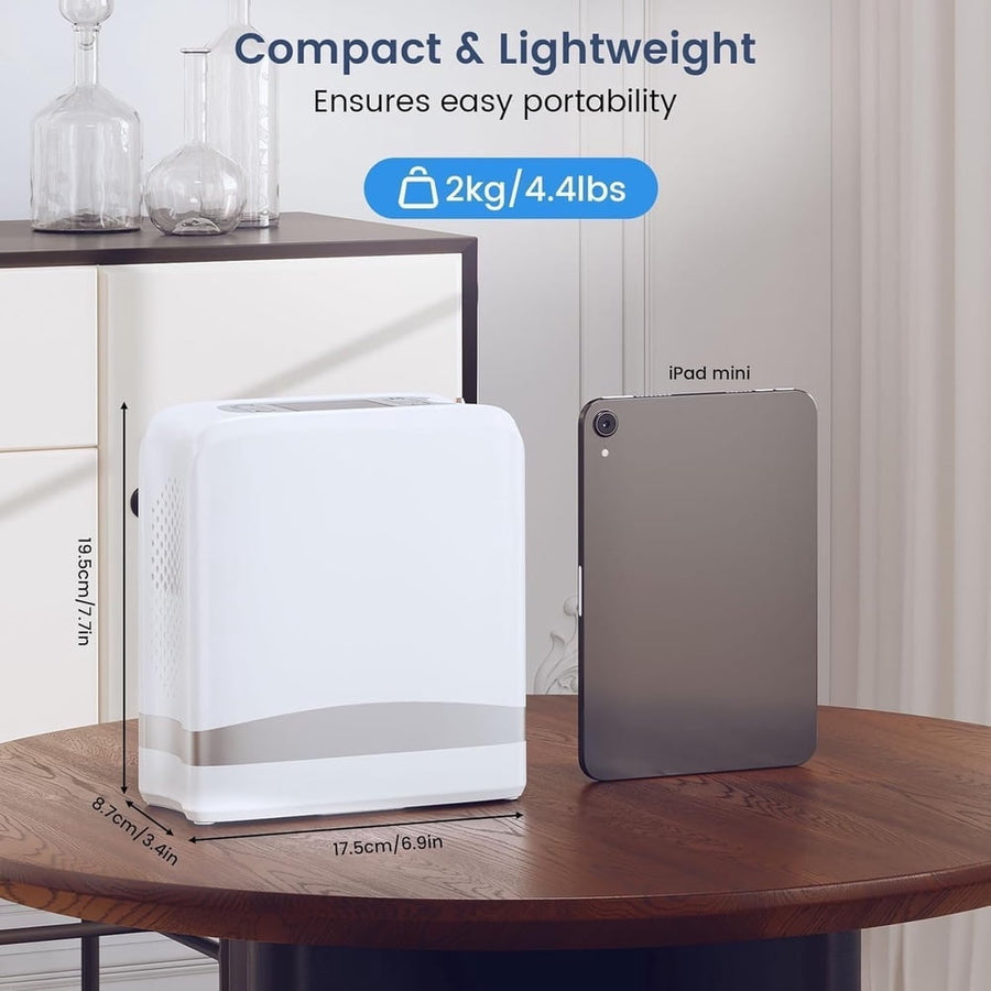 Portable Oxygen Concentrator — 93%, 1–7 L/min, Battery Powered