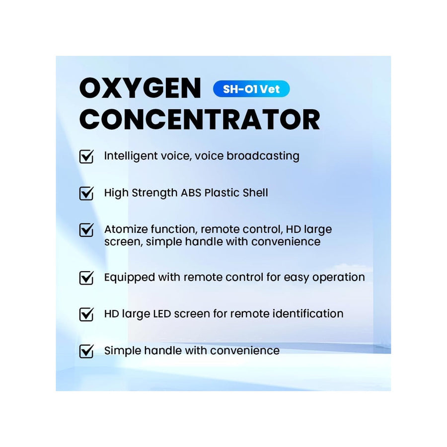 Vet Oxygen Concentrator SH-O1 — 90%, 1–7 L/min, with Nebulizer